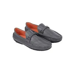 Grey Leather Casual Loafer