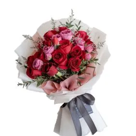 Premium Pink & Red Rose Bouquet