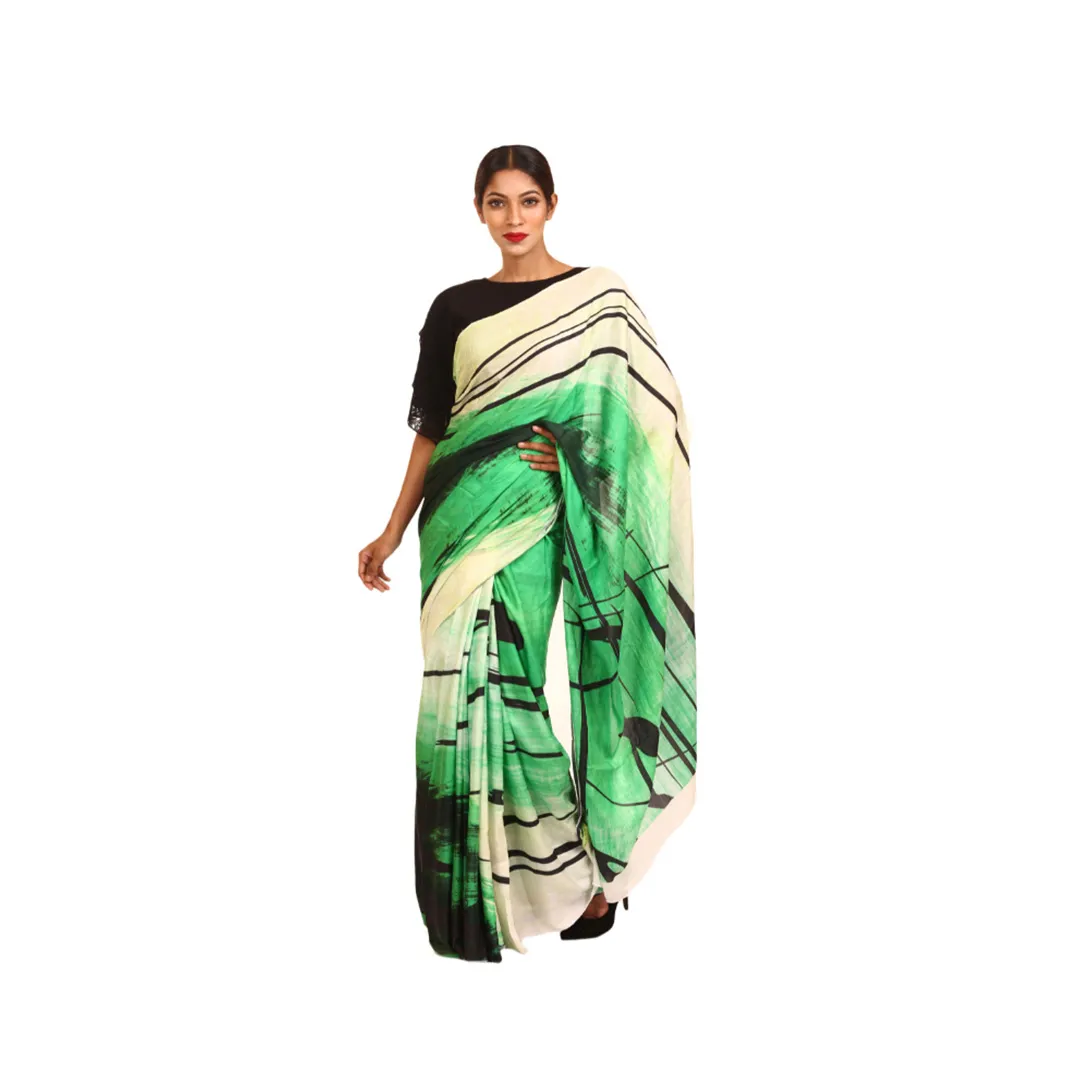 Abstract Print Sari