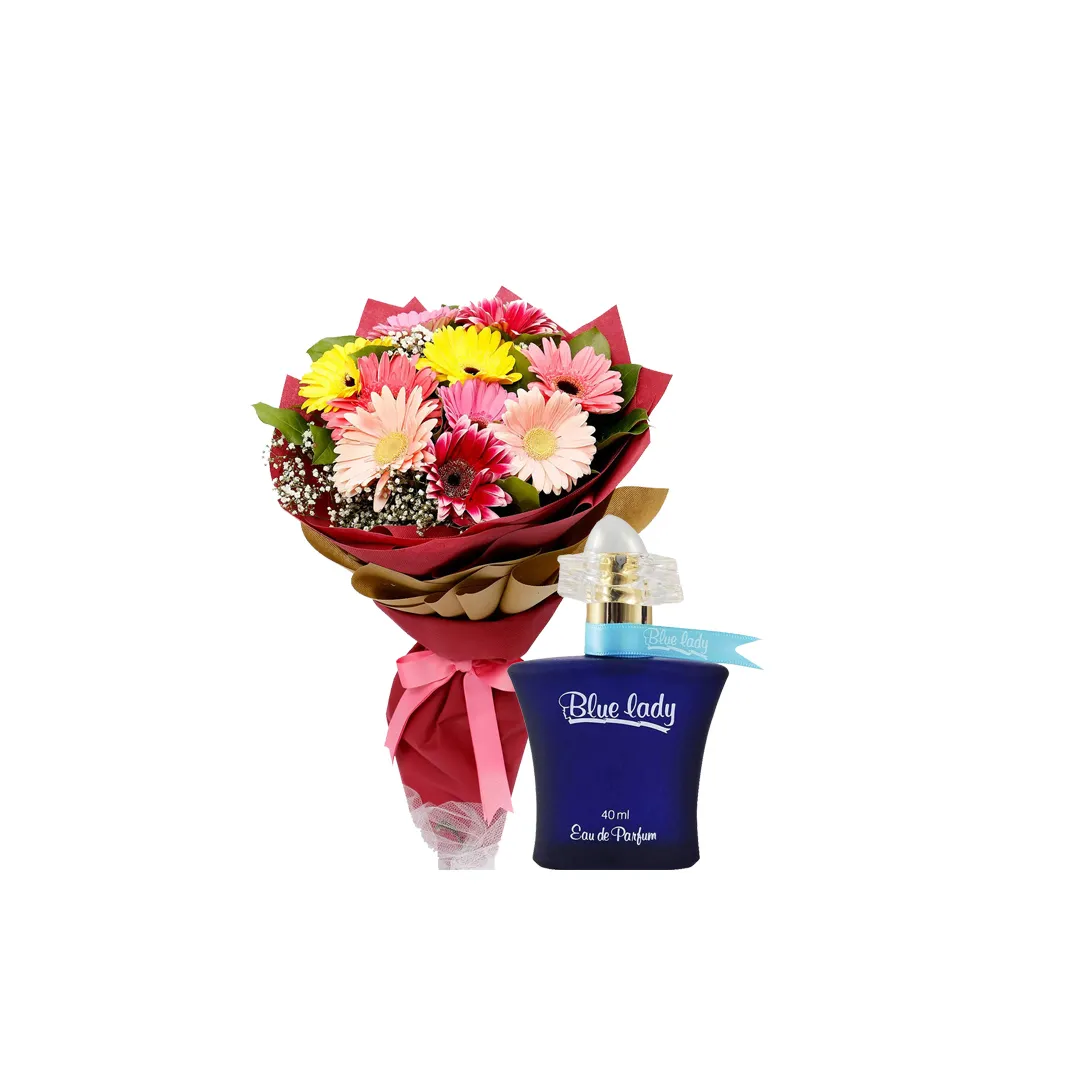 Flower Bouquet with Blue Lady perfume