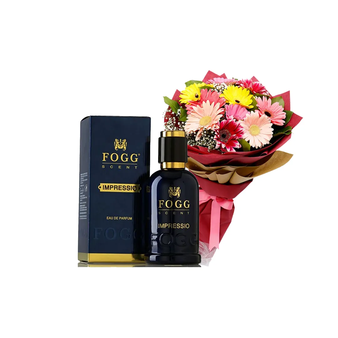Flower bouquet with Brut perfume