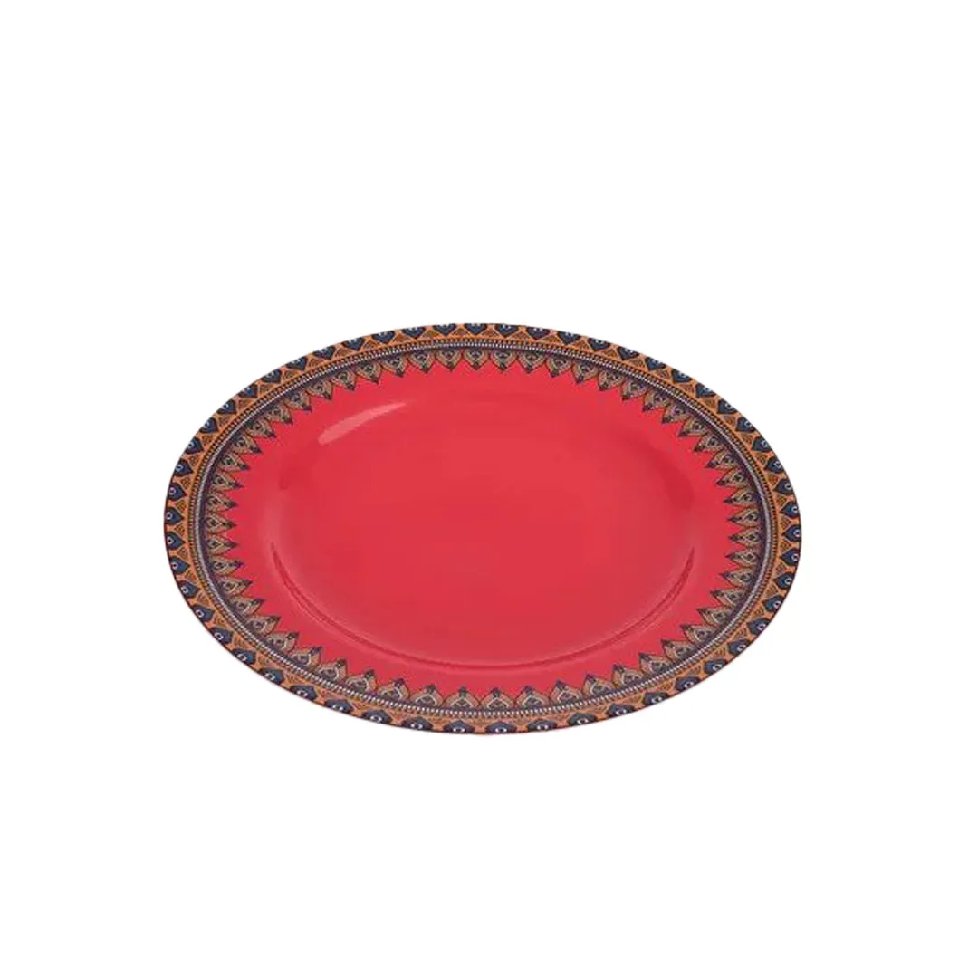 Red Lace Design Ceramic Rice Dish - 31 Cm
