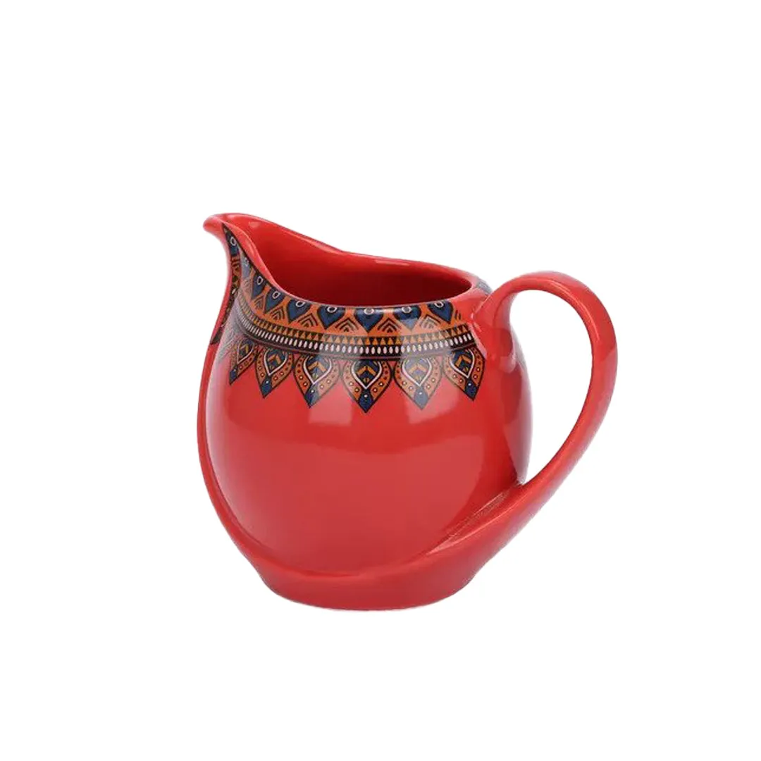 Red Printed Ceramic Milk Pot