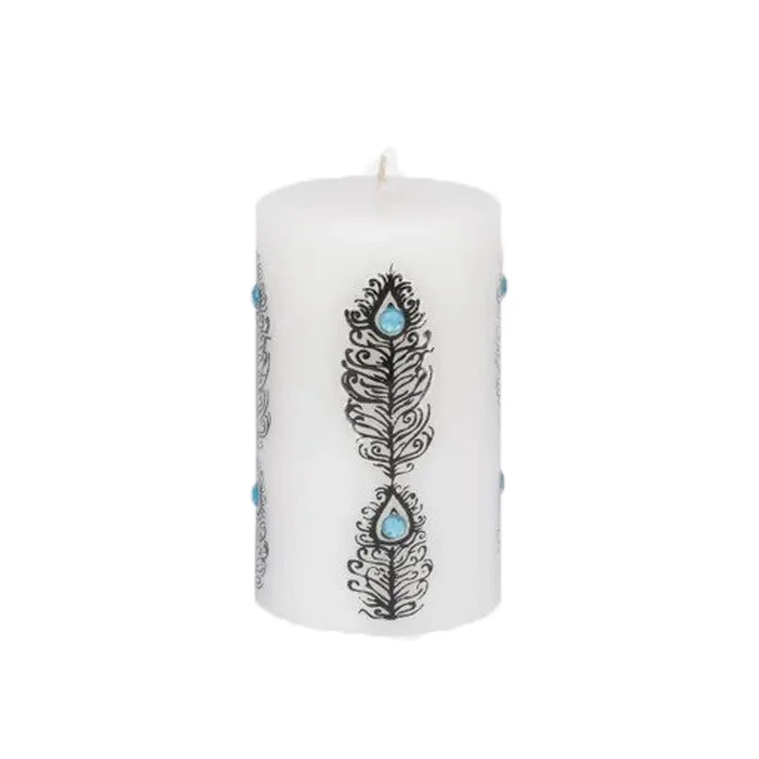 White Printed Candle